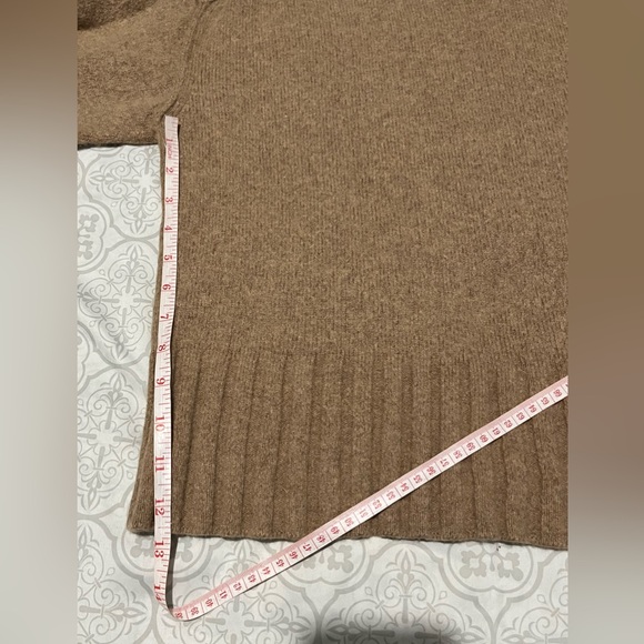 Arket Womens Jumper 100% Wool Brown Crewneck Pullover Chunky Ribbed Knit Sz L - Picture 6 of 11